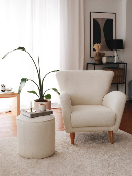 Atelier Del Sofa Sillón Orejero Teddy Blanco Atelier Del Sofa Sillón Orejero Teddy Blanco